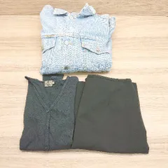 ■ 《 Calvin Klein まとめ売り3点セット サイズ混合 デニムジャケット スカート カーディガン レディース メンズ 》 E  【1402200012408】
