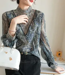 ブラウス レディース シャツ  シャツ ブラウス きれいめ 40代 春夏 レースシャツ  タートルネック 長袖 大人 通勤 ゆったり 秋 30代 50代   刺繍 zyqyf04
