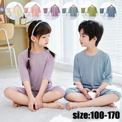 キッズ パジャマ 半袖 子供パジャマ 女の子 男の子 上下セット 夏 シルク 薄手 ルームウェア 部屋着 セットアップ おしゃれ 可愛い 寝巻き