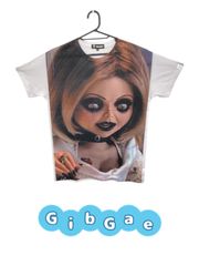 デザインTシャツ GibGae Tiffany ティファニー 映画Ｔシャツ ホラー チャイルド・プレイ チャッキーの花嫁 Tシャツ 男女兼用 サイズＭ＆Ｌ　U-391・392