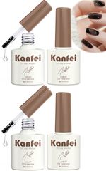 【新品未開封】 kanfei ジェルネイル トップコート ベースコート 32ml(トップコート8ml×2本&ベースコート8ml×2本) ノンワイプ 拭き取り不要 大容量 UV/LED対応