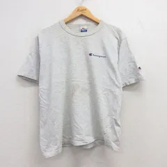 L/古着 チャンピオン champion 半袖 ビンテージ Tシャツ メンズ 90s ワンポイントロゴ クルーネック グレー 霜降り 25apr28 中古