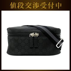 グッチ ボディバッグ ブラック シルバー GGナイロン 449182 美品