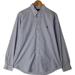 古着 ラルフローレン Ralph Lauren CUSTOM FIT 長袖 ボタンダウンストライプシャツ メンズL相当/eaa551971