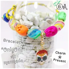 ⑥A・19.5㎝ 新品★ボルダリング★ブレスレット／SANGA★スカル