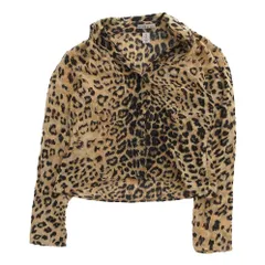 ANNE KLEIN アンクライン シルク100% レオパード柄 ヒョウ柄 シャツ ブラウス 長袖 ベージュ サイズS レディース 【中古】