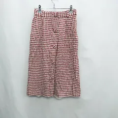 ◇ Dot＆Stripes CHILDWOMAN チェック柄 ひざ丈 フレア スカート サイズ38 レッド系 レディース E  【1407020000581】