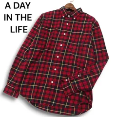 A DAY IN THE LIFE ユナイテッドアローズ 秋冬★ 長袖 ボタンダウン チェック ネル シャツ Sz.L メンズ