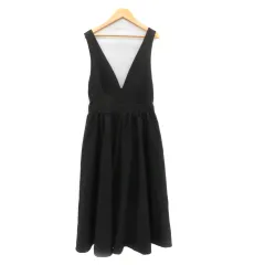 【美品】HIAND ハイアンド　ループ編みチュニックワンピース 黒　ブラック ループ編みチュニックワンピース - HIAND