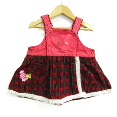 ヒロミチナカノ サロペット ジャンパースカート ボトムス チェック柄 ベビー 女の子用 80サイズ ピンク×赤 hiromichi nakano 【中古】のサムネイル