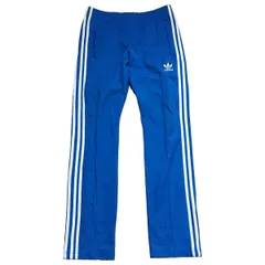 古着 adidas アディダス トラックパンツ ジャージ トレフォイルロゴ 3ライン ブルー M 95サイズ 254-41