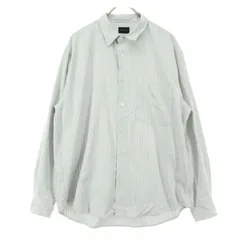 美品 green label relaxing グリーンレーベルリラクシング ストライプ柄 長袖 シャツ S グレー ユナイテッドアローズ メンズ 古着