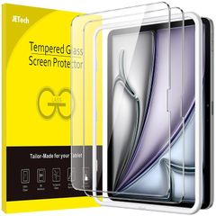 JEDirect iPad Air用 13インチ M3/M2 (2025/2024) 液晶保護フィルム ガイド枠付き 強化ガラスフィルム HDクリア 2枚セット 1