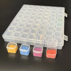 新品 Dekori 小分けケース アクセサリー収納 ビーズ入れ 56分割 PP製 透明 独立型 収納容器 小物収納 ジュエリーボックス ダイヤモンドアート整理ツール ネイル ジュエリー収納 DIY アクセサリー 雑貨 ビーズ スパンコール 釣りフック クリアケ