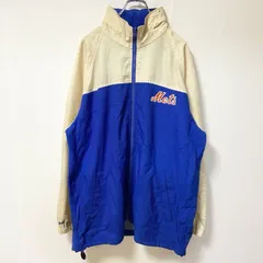 デッドストック MLB オフィシャル マジェスティック メッツ ナイロン ジャケット メンズ XL ウインドブレーカー プルオーバー 大きいサイズ デッドストック MLB オフィシャル マジェスティック メッツ