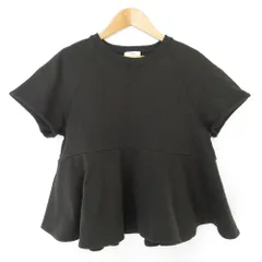 美品 yori ヨリ ヘムサテンギャザーカットソー 半袖 ペプラム Tシャツ プルオーバー YR1911-066SM F ブラック レディース 古着 中古 美品 yori ヨリ ヘムサテンギャザーカットソー 半袖 ペプラム T
