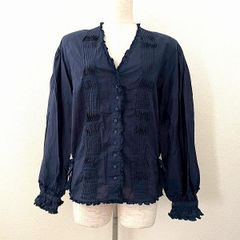 45rpm バチスト×ガーゼフリルブラウス(インディゴ) - メルカリ