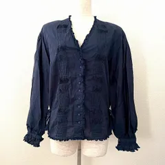 #anc インゲボルグ INGEBORG シャツ・ブラウス カーディガン 紺 ピコフリル リボン レディース [947160]のサムネイル