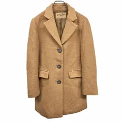 古着 ナノユニバース nano・universe 微起毛 チェスターコート 総裏地 長袖 ボタン留め ウール×ナイロン F ブラウン 茶 レディース