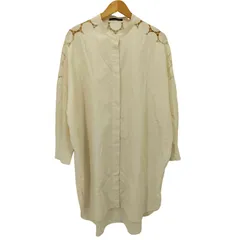 ミズイロインド mizuiro ind 25SS レースミックススタンドカラーシャツワンピース レディース 表記無 