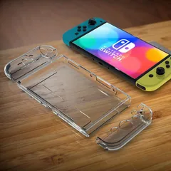 Nintendo Switch OLED用 TPU ケース クリア ソフト バック カバー 透明 背面 ケース 落下防止 衝撃吸収 擦り傷防止 フルカバー スイッチ コントローラーカバー セット  コントローラー分離式
