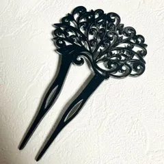 KZ058-b 簪 かんざし 黒色 結婚式 和装 髪飾り 卒業式 成人式 着物