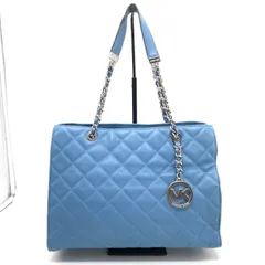 【中古】良品 MICHAEL KORS マイケルコース キルティング チャーム付 レザー チェーン ハンド トート バッグ eY07128A