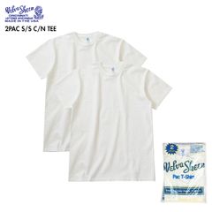 [ 2025年モデル] Velva Sheen ベルバシーン 160919 2PAC CREW NECK TEE アメリカ製2枚組パックTシャツ WHITE/WHITE WHITE L