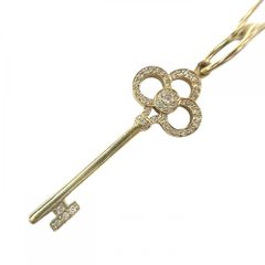 ティファニー ネックレス レディース ペンダント クラウンキー ジュエリー アクセサリー 18金YG Au750 TIFFANY&Co. K18イエローゴールド    ダイヤモンド0.11ct ゴールド 約4.9g【中古品】