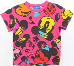 【中古】Tシャツ ミニーマウス(カラフルフェイス/総柄) Tシャツ ピンク 120cm 「ディズニー」 東京ディズニーリゾート限定