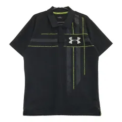 サイズ：XL UNDER ARMOUR アンダーアーマー  半袖ポロシャツ ボーダー柄 ブラック系 [240101330885]# ゴルフウェア メンズ ストスト