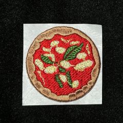 ★刺繍シール／ステッカー　ワッペン★　ピザ　マルゲリータ　大　１枚