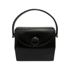 良品 ジバンシー ハンドバッグ 腕掛け レザー 黒 ブラック 付け替えロゴ金具 GIVENCHY ジバンシイ ハンドバッグ ボローディア ブラック