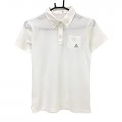 ルコック 半袖ポロシャツ 白 無地 胸ポケット ボタンダウン レディース M ゴルフウェア le coq sportif