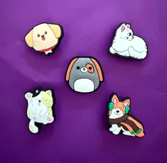 クロックス　犬　猫　ワンちゃん　ネコ　カスタマイズ　シューチャーセットム　 5個