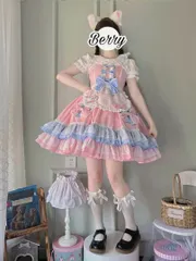 新品未使用 可愛いリボン×フリルのお出かけロリータワンピース 女子会にピッタリ！