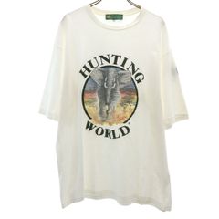 HUNTING WORLD ハンティングワールド イタリア製 半袖 Tシャツ XL 白 ゾウ メンズ 古着のサムネイル