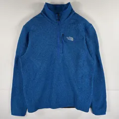 古着 ザ・ノースフェイス THE NORTH FACE フリーストレーナー ハーフジップ ニット ベターセータータイプ ワンポイント M  ブルー メンズ