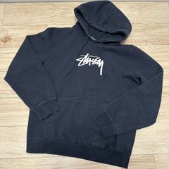 STUSSY ステューシー stussy フード パーカー ロゴ M ブラック 黒 シンプル