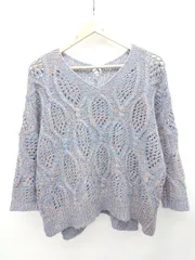 ◇ KBF URBAN RESEARCH 透かし編み 長袖 ニット セーター サイズ表記なし パープル系 マルチ レディース P  【1406180041502】