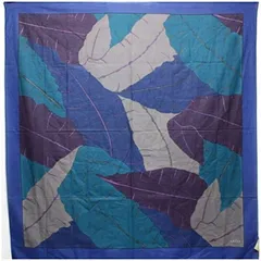 グッチ 未使用 大判 スカーフ コットン マルチカラー 葉 中古 Aランク