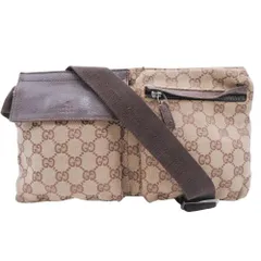 良品 GUCCI グッチ GGキャンバス ウエストバッグ ボディバッグ ウエストポーチ ショルダーバッグ 肩掛け カバン 鞄 28566 ベージュ メンズ レディース 古着 中古 USED