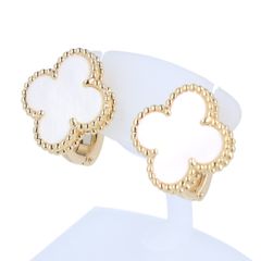 【Van Cleef & Arpels】 ヴァンクリーフ＆アーペル ヴィンテージ アルハンブラ ピアス マザーオブパール K18YG イエローゴールド ジュエリー アクセサリー レディース 【中古】 USED-SA 【9304】