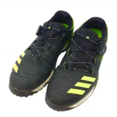 【美品】アディダス ゴルフシューズ 黒×グリーン EE9342 スパイクレス ダイヤル式 BOA  レディース 23.5 ゴルフウェア adidas