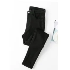 レディース あったか 裏起毛 スキニーパンツ デニム ストレッチ ジーパン レギンス おしゃれ 可愛い 韓国 美脚 温かい 冬 裏ボア フリース アウトドア 防寒 防風 細見え 黒 ブラック L