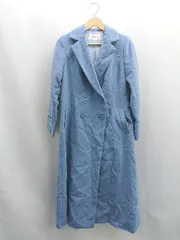 ◇ ⊇ ROYAL PARTY ロイヤルパーティー ロング丈 シンプル 長袖 チェスターコート サイズS ブルー レディース E  【1504240021645】