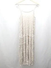 ◇ ⊂ Apart by アパートバイ しわ加工 - ロング キャミソールワンピース サイズF ベージュ系 レディース E  【1505290012416】のサムネイル