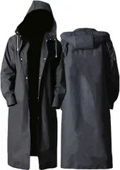Happiest カジュアル レインコート ロング かっぱ ハイキング ポンチョ軽量 ＥＡＶ 防水 撥水加工 アウトドア 登山 遠足 ブラック：3XL(ブラック,  3XL)