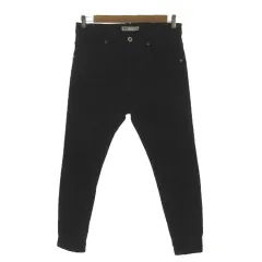ザラ ZARA ジーンズ デニム テーパード ストレッチ コットン混 ブラック 黒 32