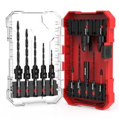 【正規品（新品）】EZARC 下穴・皿取錐 埋木錐 15pcs 1/4"六角軸 ドリルストッパー付き レンチ付き 木工用ドリルビット